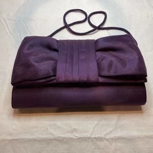 Jessica McClintock Purple Satin Mini Purse 8 Inches by 5 Inches